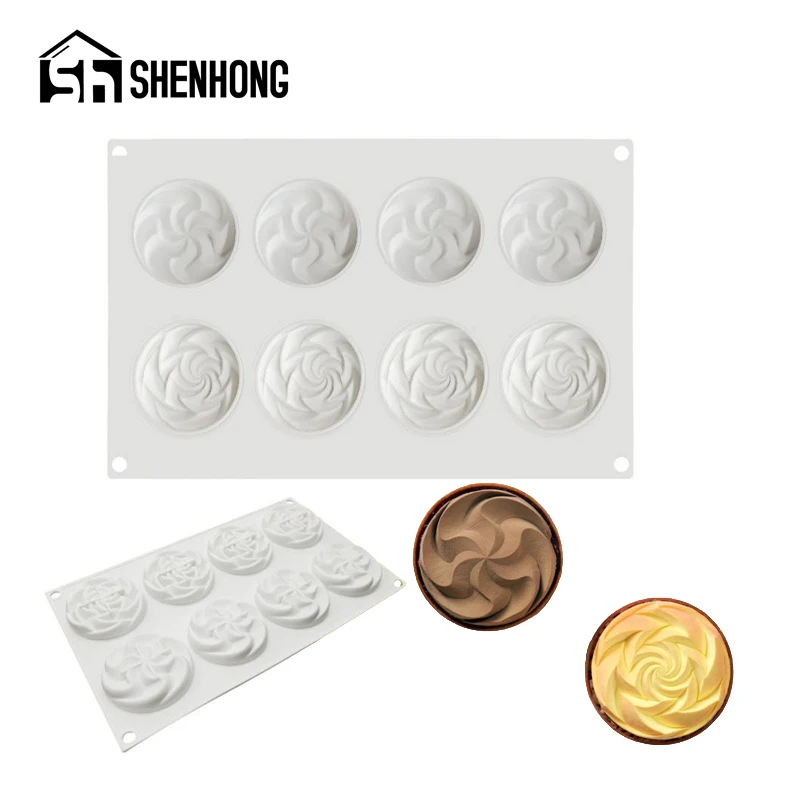 SHENHONG 8 силиконовая форма для тортов шоколадных пирожных коричнени мусс 3D
