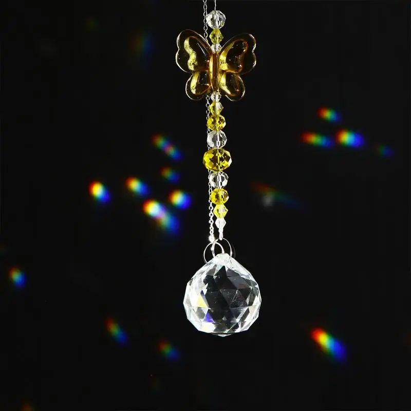 

KN butterfly suncatcher garden home deco crystal butterfly rainbow maker diy prisms hanging ornament wedding housewarming gifts