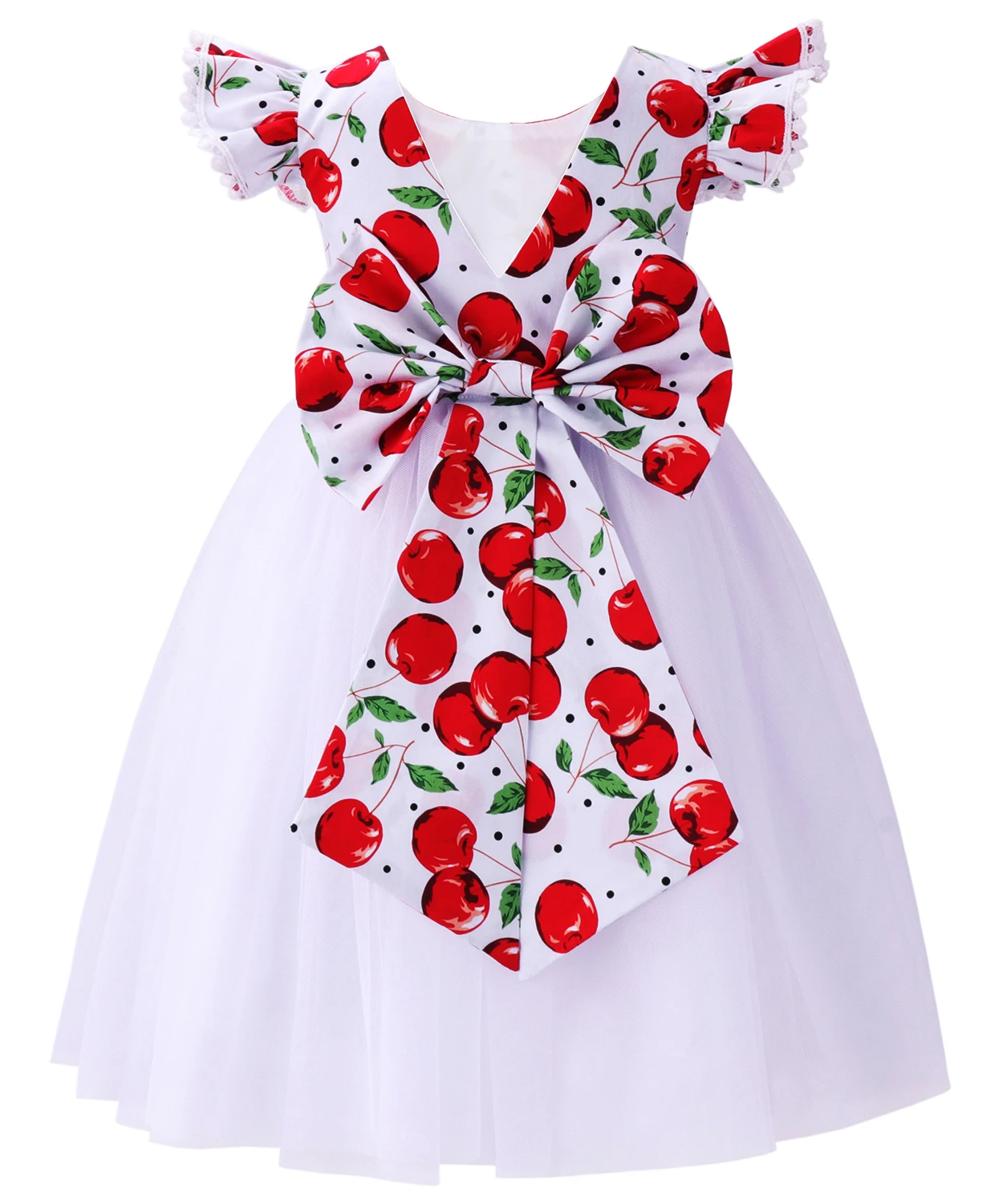 Платье с цветочным принтом для девочек модное платье рукавами-крылышками из