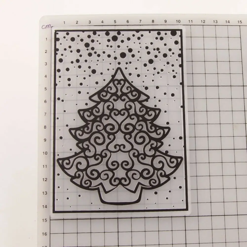Snow Christmas Tree Folder Plastic Template Embossing Dies Stencil Art DIY Card Making Easy to Use Clean Durable HG14386 | Дом и сад