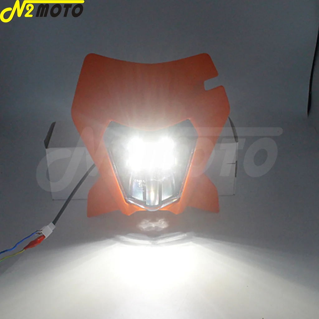 

Dual Sport W/ Mask HI/LO Beam Head Lamp LED Headlight For XC-W XC-F XCF-W EXC ECX-F SX SX-F 150 250 300 350 450 2014-2020