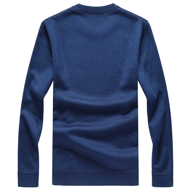 Свитер с бархатом сохраняющий тепло толстый круглый вырез классический стиль