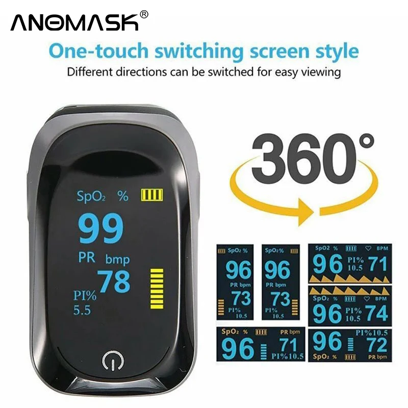 Пульсоксиметр A2 Пальчиковый портативный светодиодный измеритель пульса и