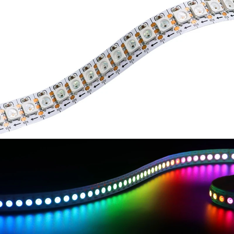 DC5V WS2812B 30/60/144 светодиодный s/M полоски индивидуально адресуемых RGB смарт пикселей