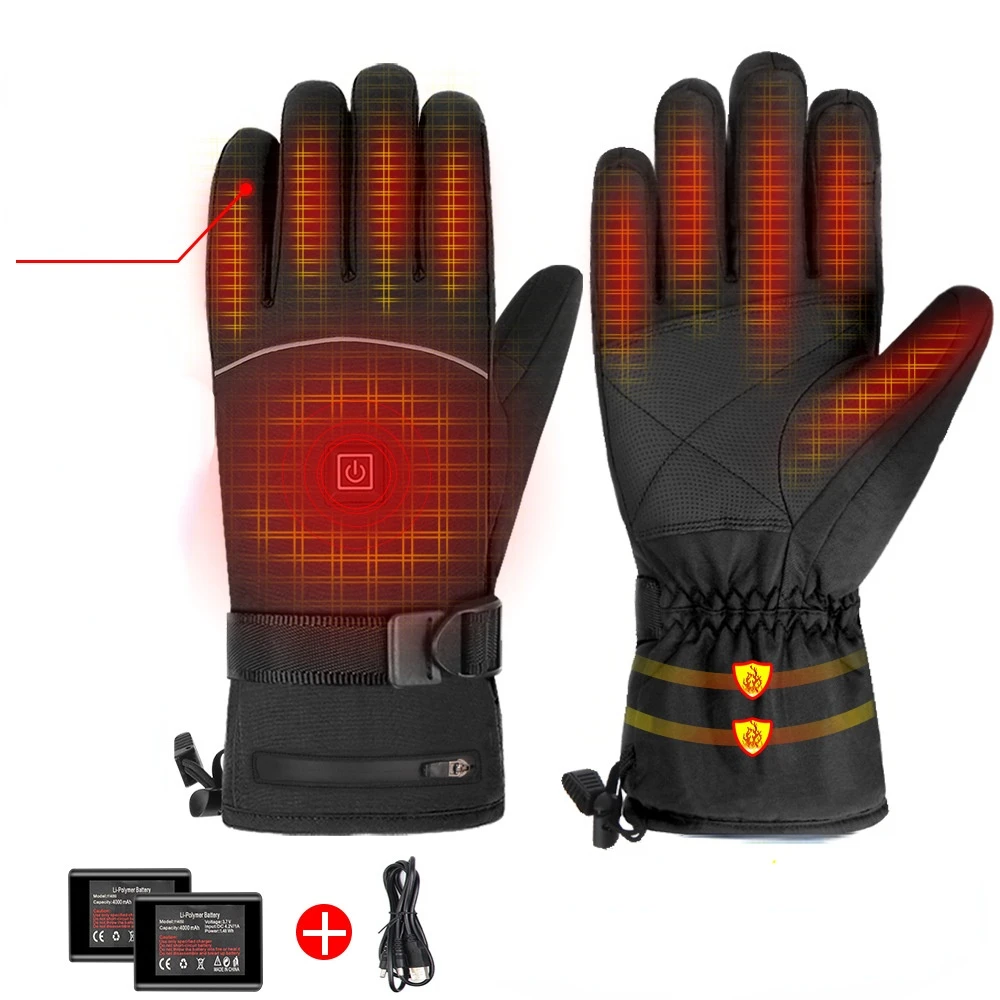 Новые мотоциклетные перчатки с подогревом зимние теплые лыжные для сенсорных