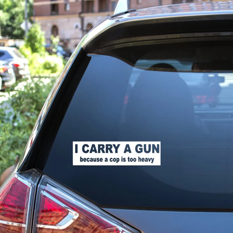 Черная/серебряная наклейка для грузовика с надписью I Carry A Gun автомобильная