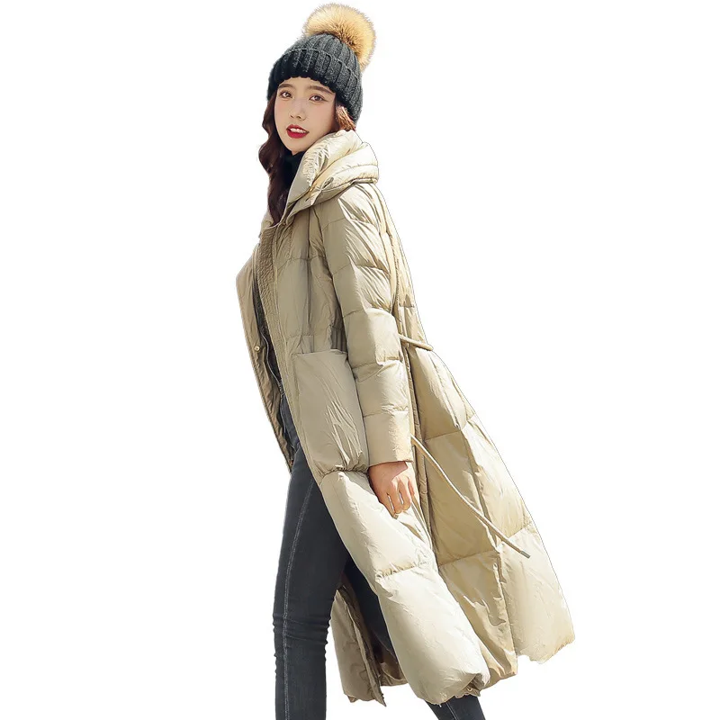 

Женская Стеганая куртка на зиму 2021, новый стиль, Корейская Повседневная стеганая куртка средней длины выше колена