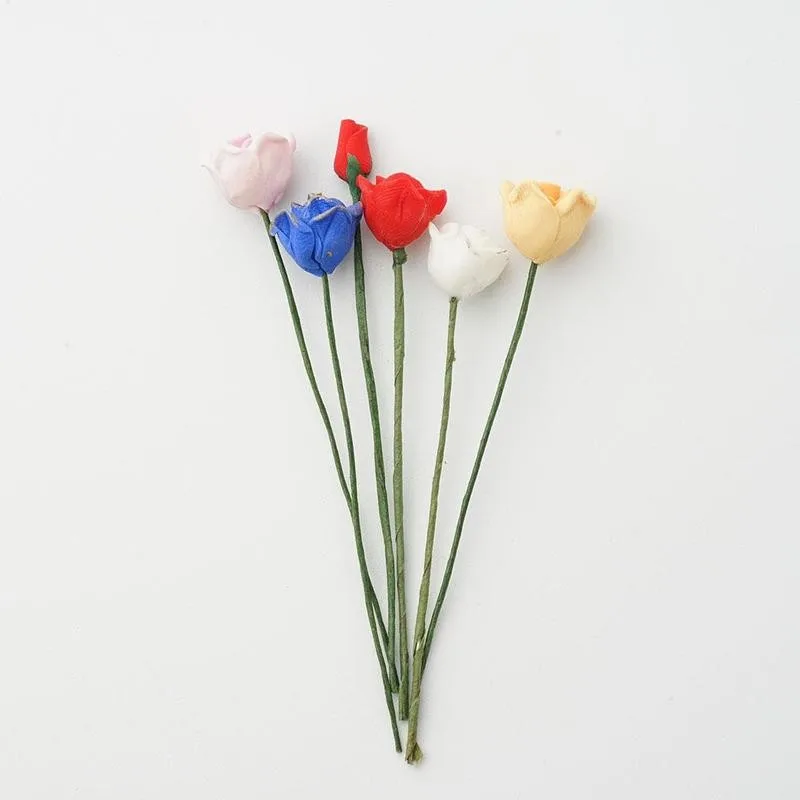 

Miniature Simulation Red Rose Doll House Home Decoration Flower Arrangement Accessories Miniature Food Play Vase Scene Model