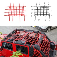 for jeep wrangler jk 2007 2017 trunk cargo net cover roof luggage carrier network nets car exterior accessories black red