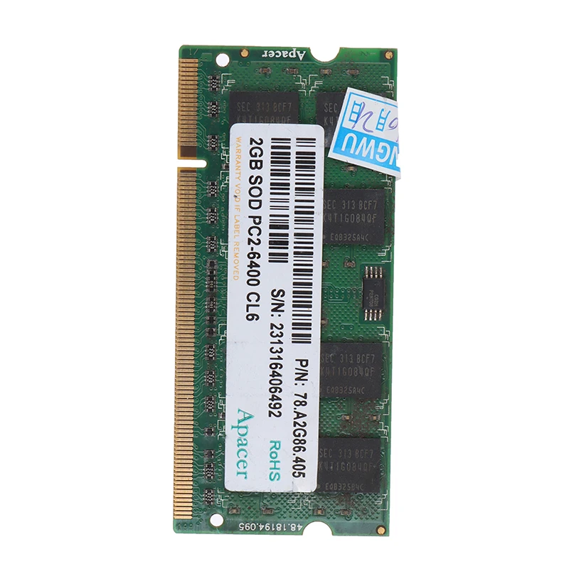 

Горячая Распродажа 1Pc 2GB DDR2 800Mhz Память ноутбука RAM