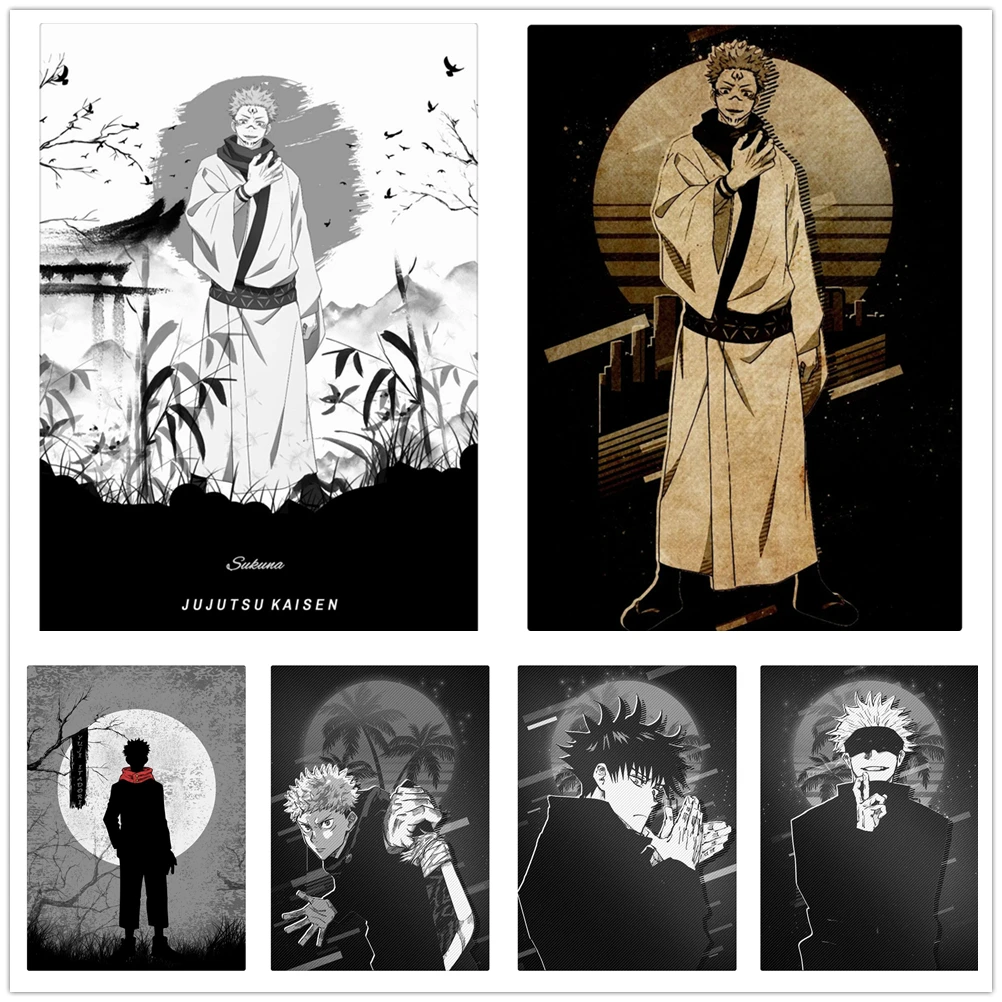 

Self-adhesive Wallpapers Painting Wall Art Poster Home Decor Sukuna Jujutsu Kaisen Anime HD Prints Pictures Nordic Style