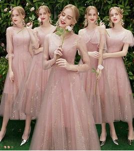 Bridesmaid dress female 2020 new bridesmaid dress sister group graduation party evening dress banquet long women dress skirt