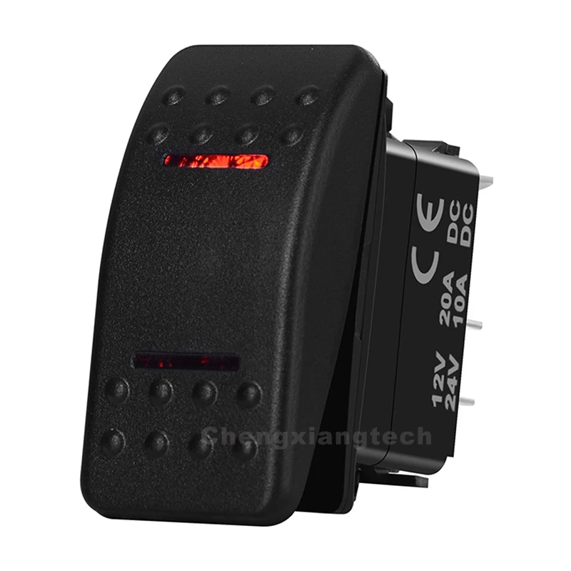 Для автомобилей лодок грузовиков Rv-красный светодиод-5 Pin SPST на/OFF-кулисный