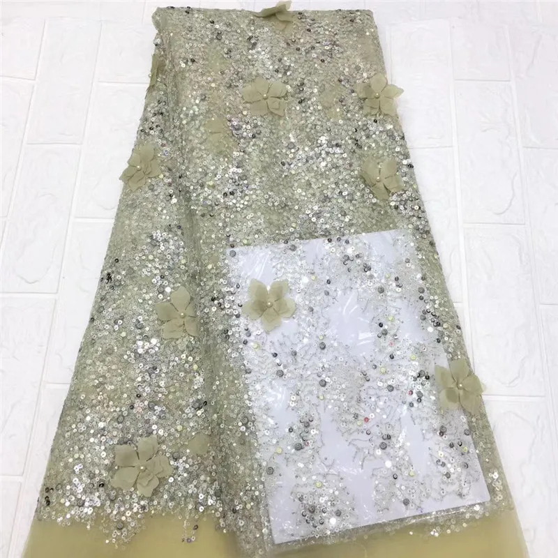 Нигерийская кружевная ткань 2018 новейшая африканская французская желтая