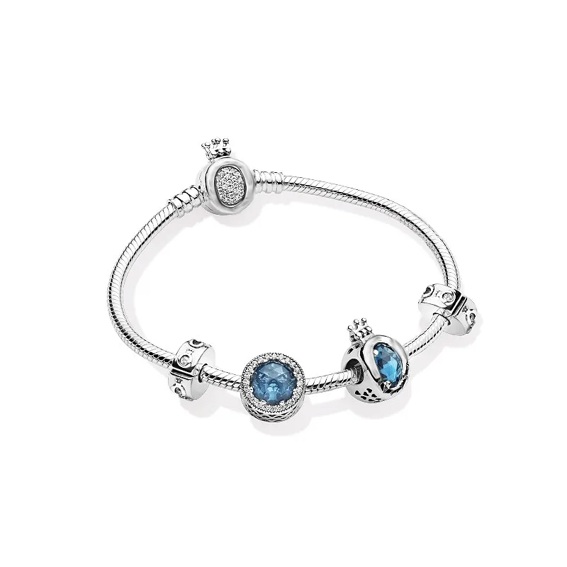 

Браслет pandoradora из серебра 100% пробы с рождественской короной, кошачий глаз