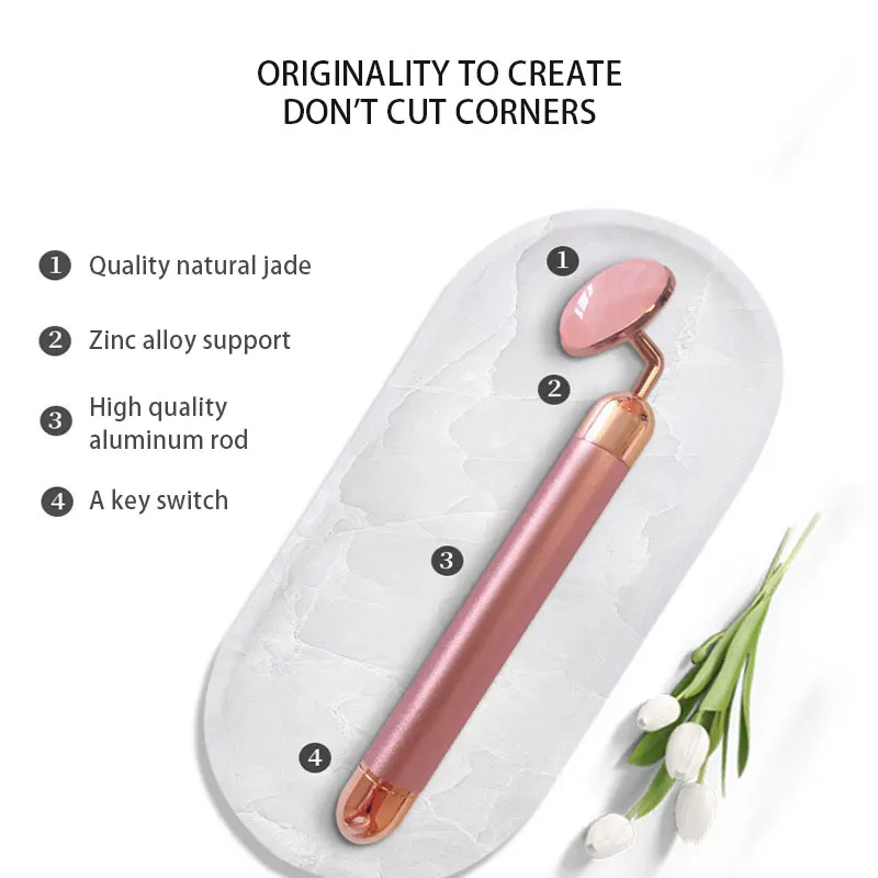 24K Jade beauty stick V лицо артефакт подтяжка лица палка для массажа роликовый лицевой спа