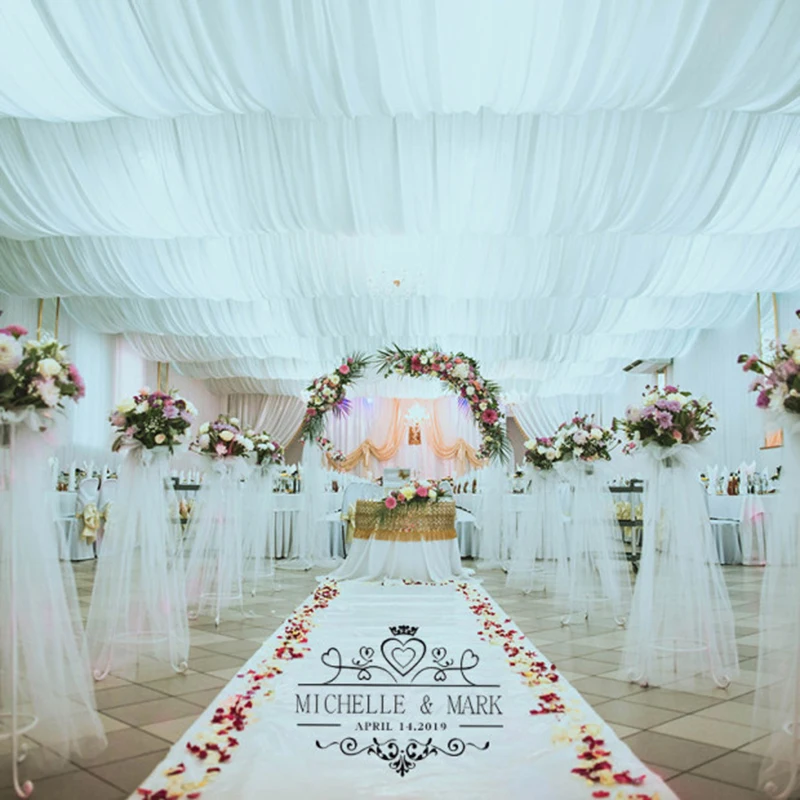 Самодельные современные виниловые напольные наклейки с именем и датой на заказ