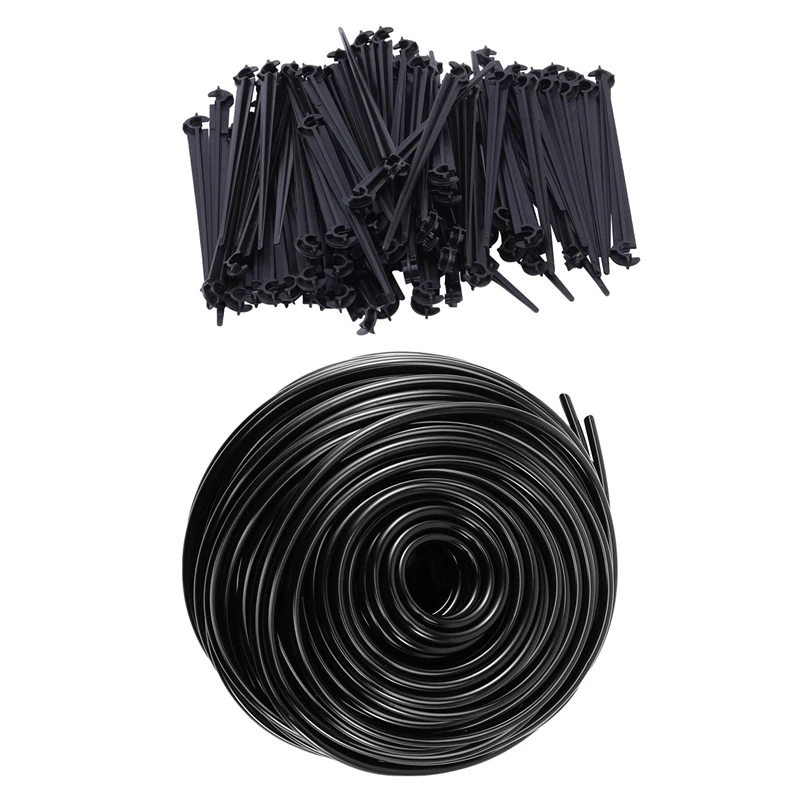 

100Pcs 11cm Mounting Bracket for 4 / 7mm Irrigation Drip Water Hose with 50M Watering Tubing Hose Pipe