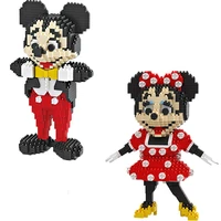 new disney series lovers minnie mickey cheese cat shape micro building blocks puzzle childrens toy gift