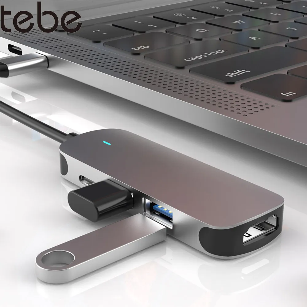 tebe 4 в 1 usb c hub type c to 4k hdmi usb3 0 pd type c док станция для macbook