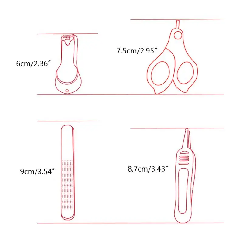 

4-in-1 Baby Nail Care Set with Cute Case Manicure and Pedicure kit for Newborn Infant Toddler