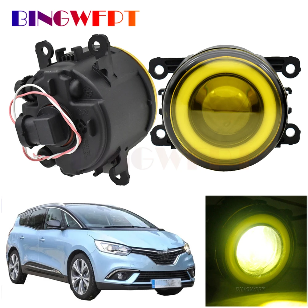

Противотуманные фары Angel Eye в сборе для Renault Grand Scenic 2004-2015, противотумансветильник ры для переднего бампера автомобиля, кольцо Halo DRL H11, аксессу...