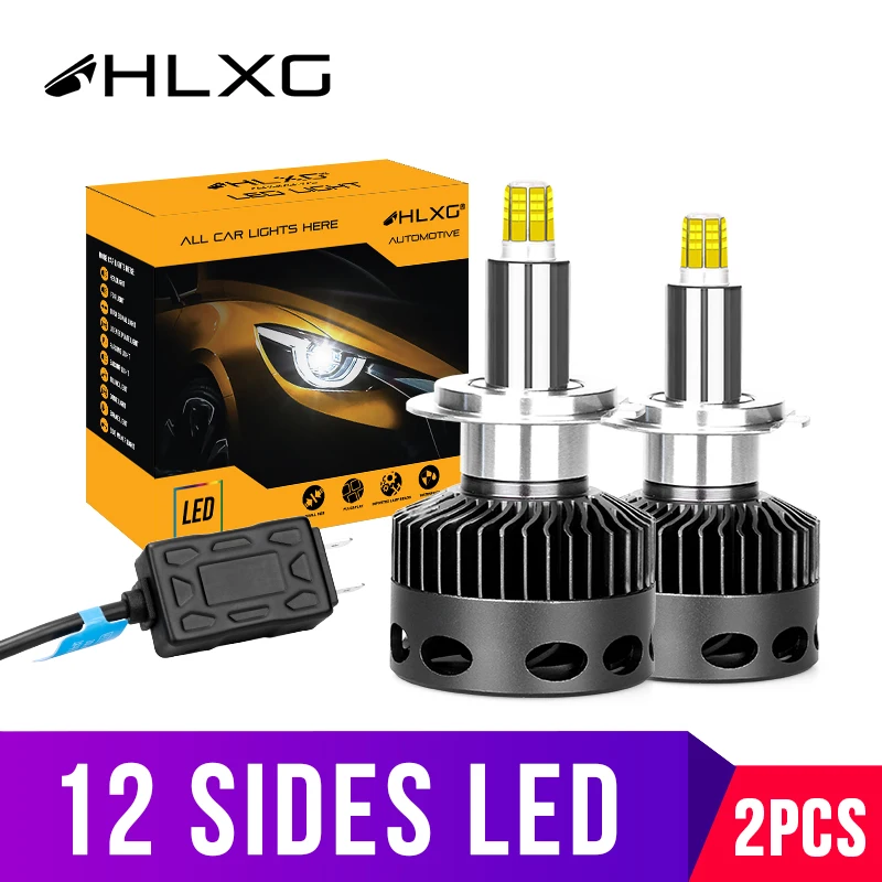 H1 H7 светодиодный H8 H11 HB3 9005 HB4 9006 12 Сторон 3D фары высокой мощности 30000LM для ближнего