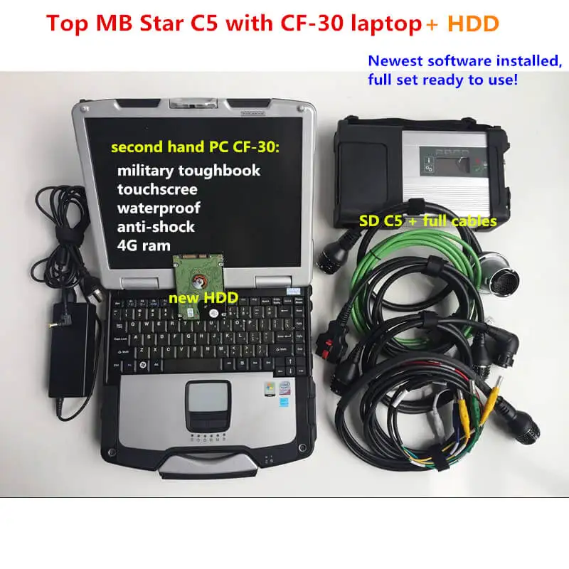 

Car Diagnostic Tool MB STAR C5 with 2021.03v software install in Laptop cf30 Toughbook CF-30 PC SD Connect C5 MB car/truck test