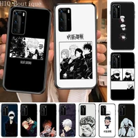 jujutsu kaisen anime phone case for huawei p 40 30 20 10 9 8 lite e pro plus black etui coque painting hoesjes comic fas