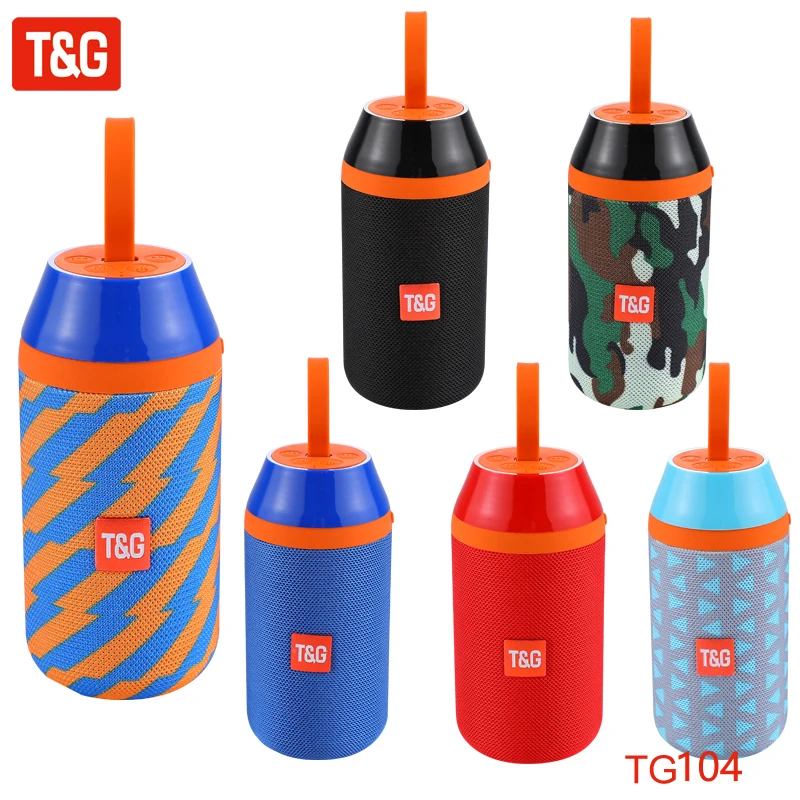 Bluetooth-динамик T & G TG104, Портативная Беспроводная колонка, водонепроницаемый сабвуфер, 3D стерео динамик, поддержка FM-радио