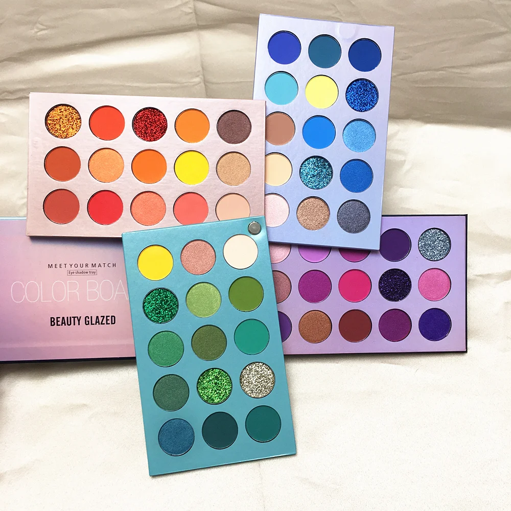 BEAUTY GLAZED New Arrival 4 in 1 Color Board Eyeshadow Palette Long Lasting 60 Colors Neon Eye Pigment Matte Glitter Shadow |