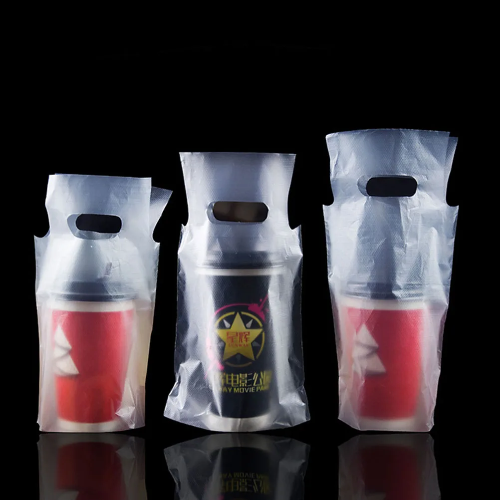 100pcs Disposable Drink Pouches Practical Handheld Coffee Container Bag Useful Beverages Tote for Milk Tea Shop | Дом и сад