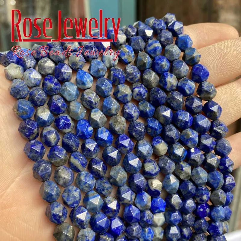 Натуральные оправленные камни лазурита без нитей для создания украшений браслета своими руками, аксессуары, оптовая цена 4/6/8/10 мм.