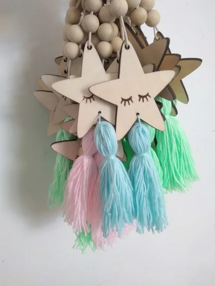 Лидер продаж новый скандинавский цельный стиль деревянные бусины кисточки