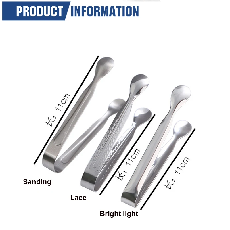 

1pcs Stainless Steel Tongs For Barbecue Party Bar BBQ Clip Bread Food Ice Clamp Ice Tong Kitchen Tool