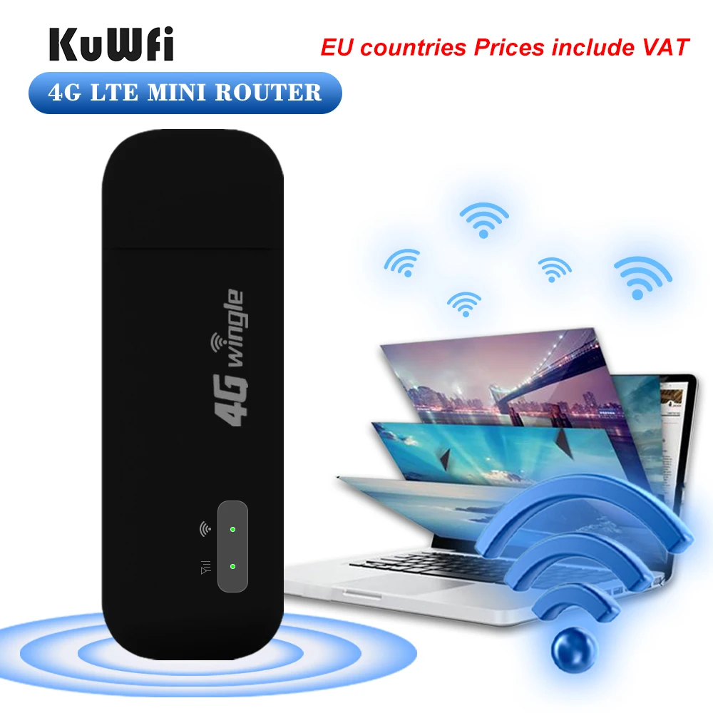 KuWFi мини 4G Роутер беспроводной USB модем Wifi ключ разблокированный автомобильный