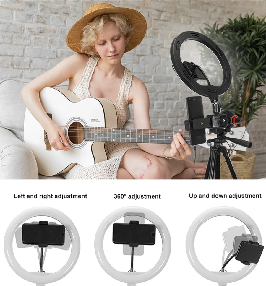 Штатив для телефона с кольцом светильник 26 см набор Vlog универсальная фотография