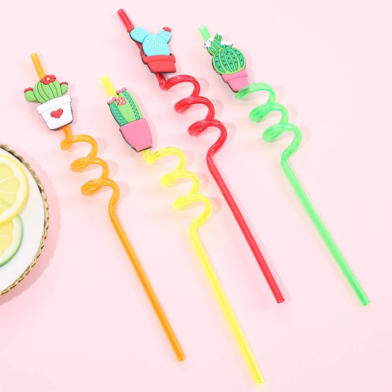 Креативный 4 шт. колючая Груша Форма напиток соломы многоразовый силикон