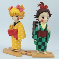 anime demon slayer kimetsu no yaiba figure kamado tanjirou agatsuma zenitsu hashibira inosuke amusing cosplay kimono stand model