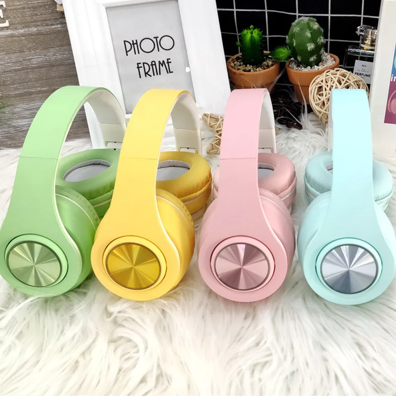 

New Music Wireless Bluetooth 5.0 Headphone For Girl Lady Women 9D Stereo HiFI Sound Foldable Headset With Mic TF Card Headphone