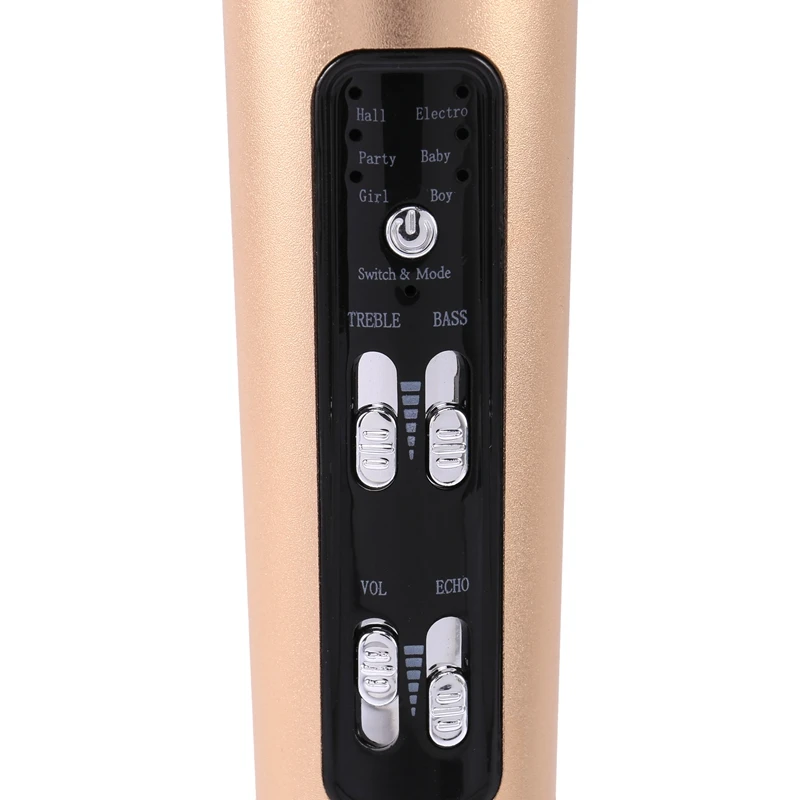 

HFES Musical Microphone Portable Mic Singing Karaoke Machine Handheld Speaker for Home Party Indoor KTV Birthday Golden