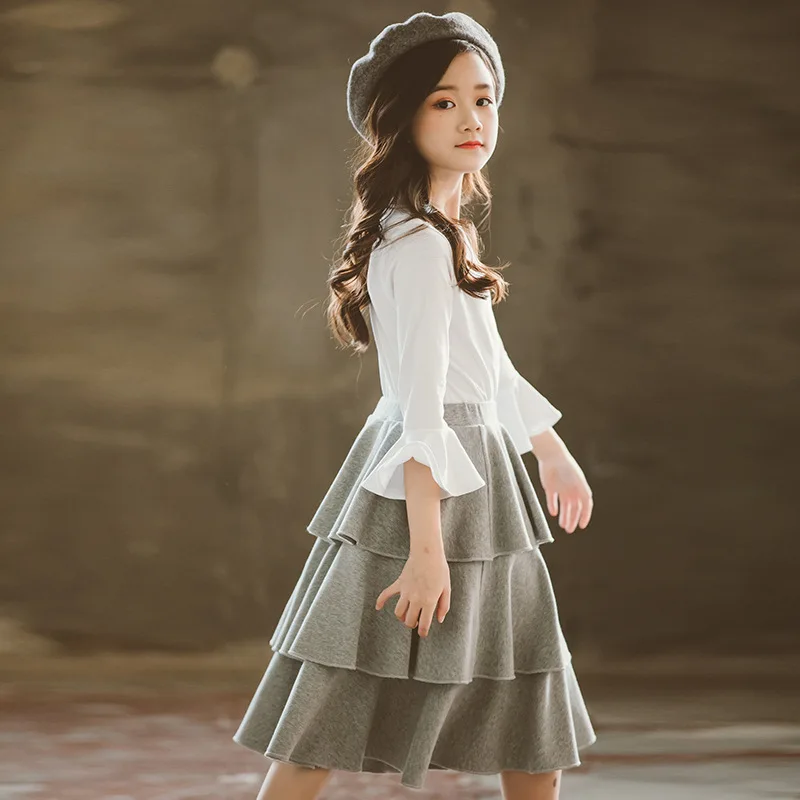 Эксклюзивная Одежда для девочек спортивный костюм белая рубашка с длинным