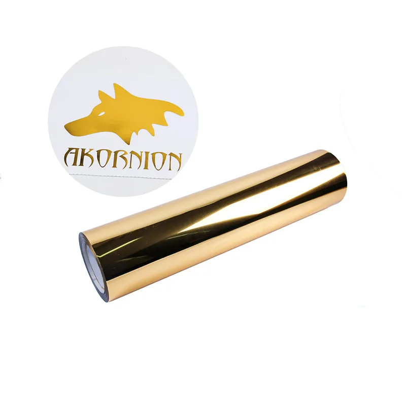 25cm*1m Gold Color Color Metallic Heat Transfer Vinyl Metal PET Press Tshirt Iron On HTV Printing htv heat transfer vinyl