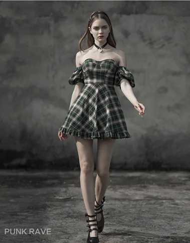 Женское винтажное платье-топ в стиле панк с открытыми плечами