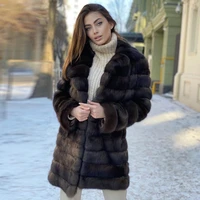 fashion woman fur overcoat luxury high quality full pelt real fox fur coat female outfit long length genuine fox fur coat winter