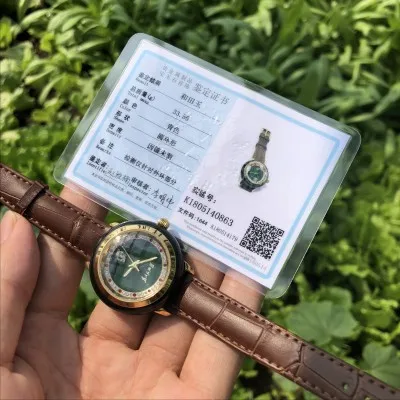 Andtianyu jade часы Натуральный и Тянь gold золото мужская модель кварцевые нефритовые часы персонаж стиль папа - Цвет камня: B