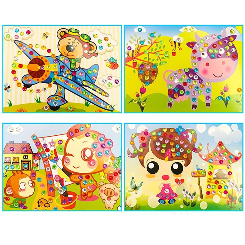 

Interesting Handmade Sticky Mosaics Puzzle DIY Foam Stickers Handmade Art Cartoon Creative Educational Toys For Children