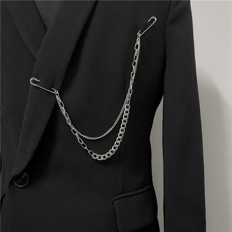 Мужская/Женская длинная металлическая подвеска в стиле панк