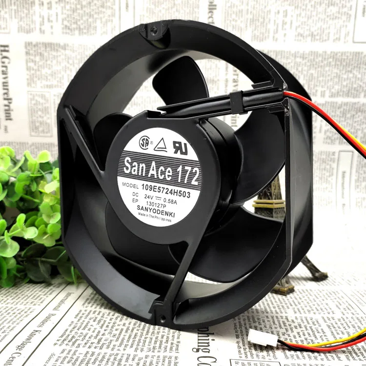 

Sanyo Sanyo 109E5724H503 24V 0.58A 17CM Aluminum Frame High-Temperature Cooling Fan
