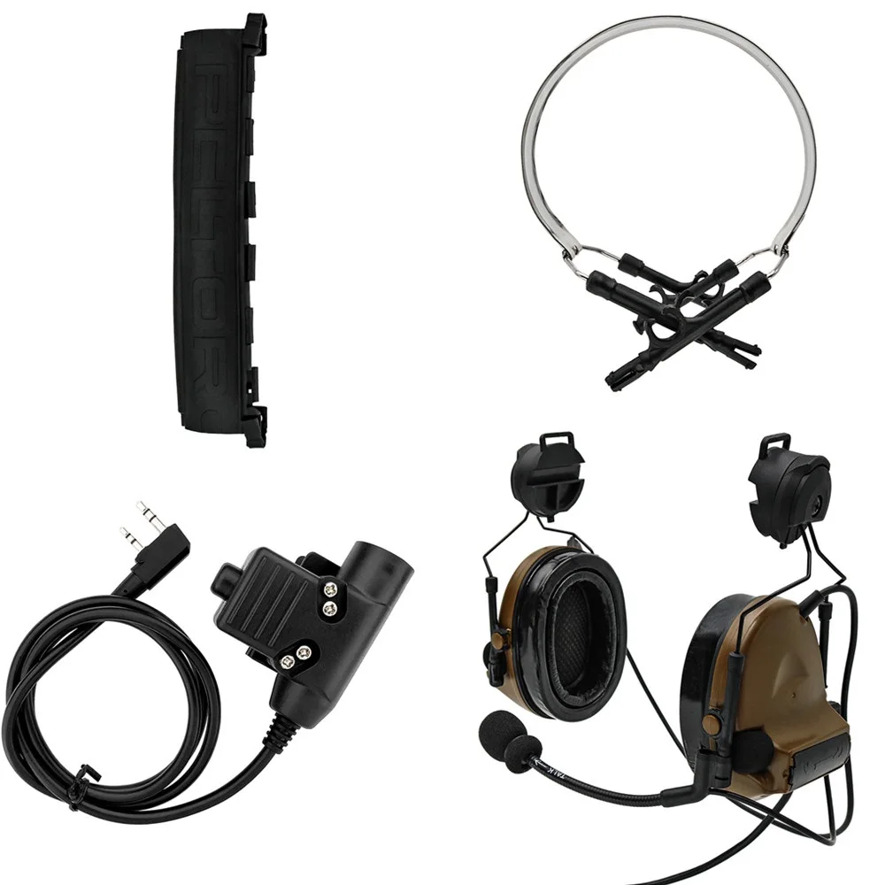 TAC-SKY COMTAC II Helmet Bracket Edition Tactical headset and Tactical PTT u94ptt and Military headset Peltor Comtac Headband CB